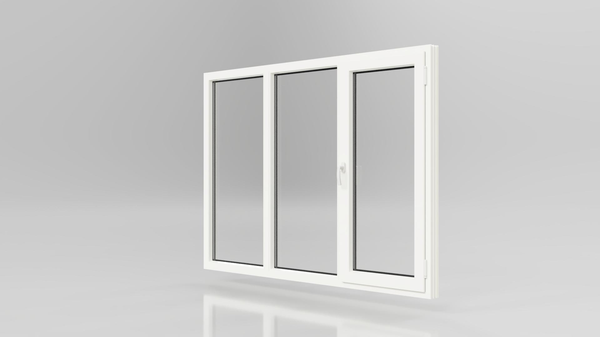 Baie Vitrée PVC 3 VANTAUX 1 OUVRANT OB DROITE