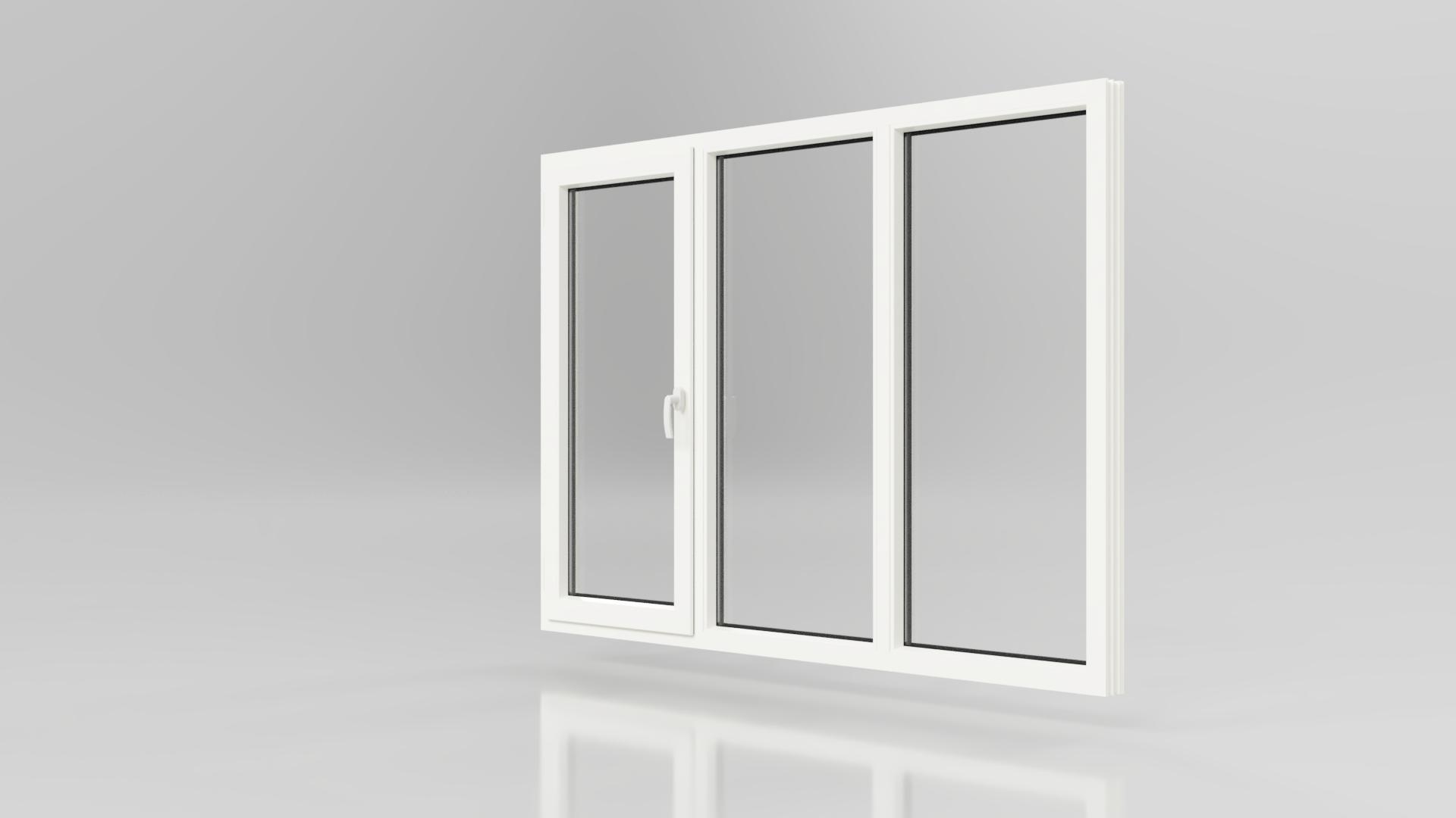 Baie Vitrée PVC 3 VANTAUX 1 OUVRANT OB GAUCHE