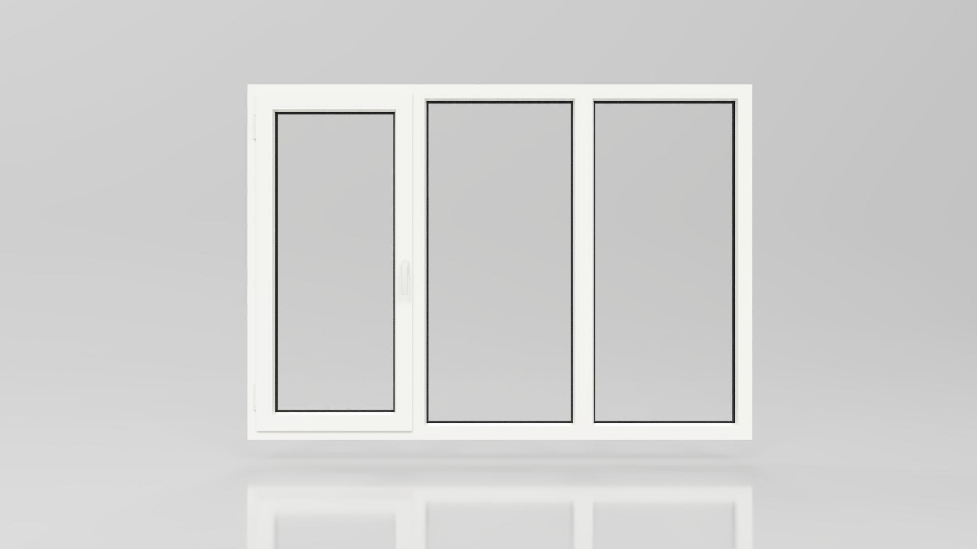 Baie Vitrée PVC 3 VANTAUX 1 OUVRANT OB GAUCHE