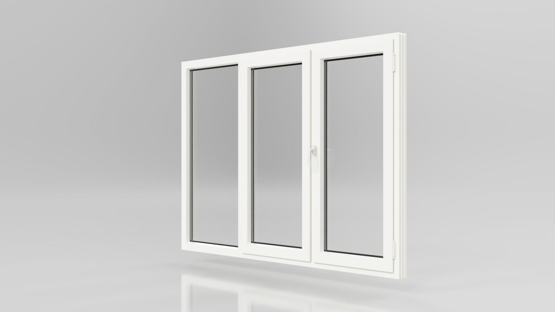 Baie Vitrée PVC 3 VANTAUX 2 OUVRANTS OB 1 FIXE GAUCHE