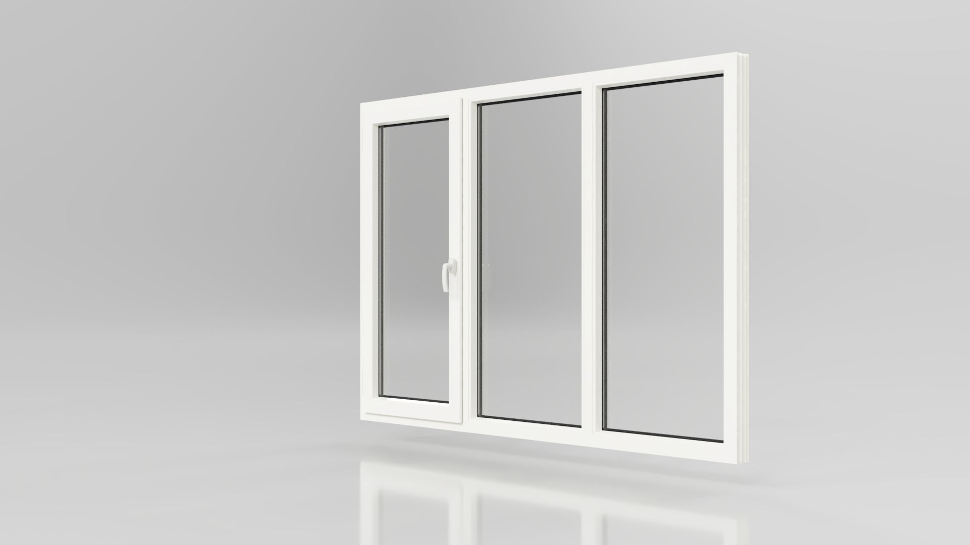 FENÊTRE PVC 3 VANTAUX 1 OUVRANT OB GAUCHE