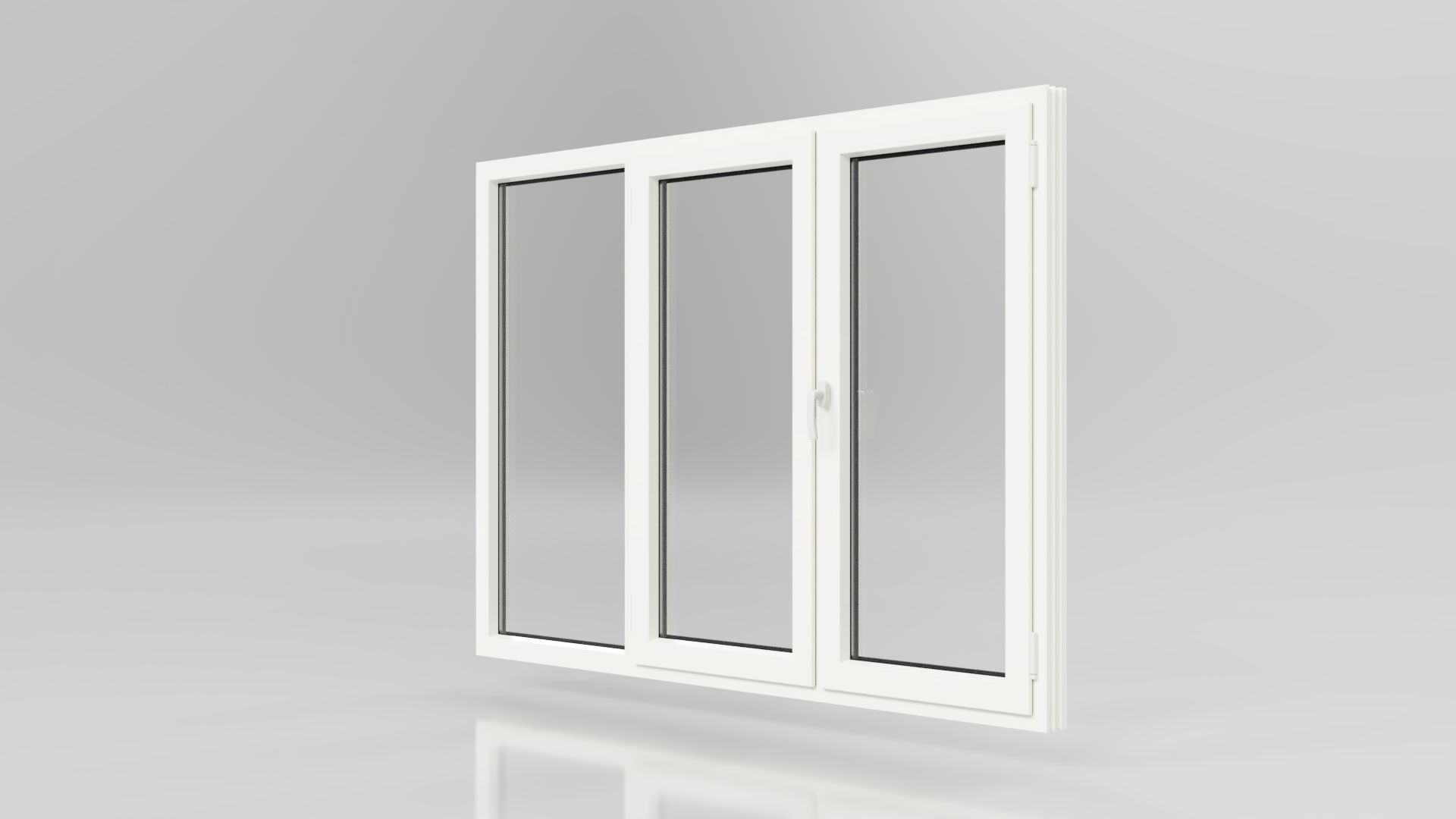 FENÊTRE PVC 3 VANTAUX 2 OUVRANTS OB 1 FIXE GAUCHE