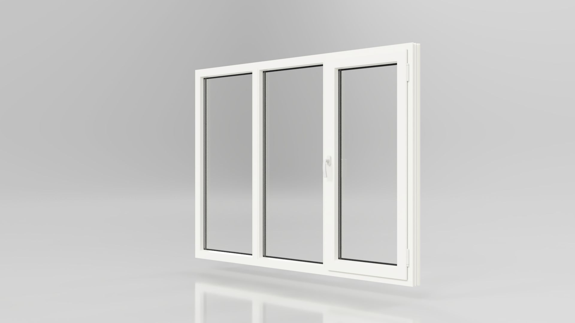 Baie Vitrée PVC 3 VANTAUX 1 OUVRANT OB DROITE