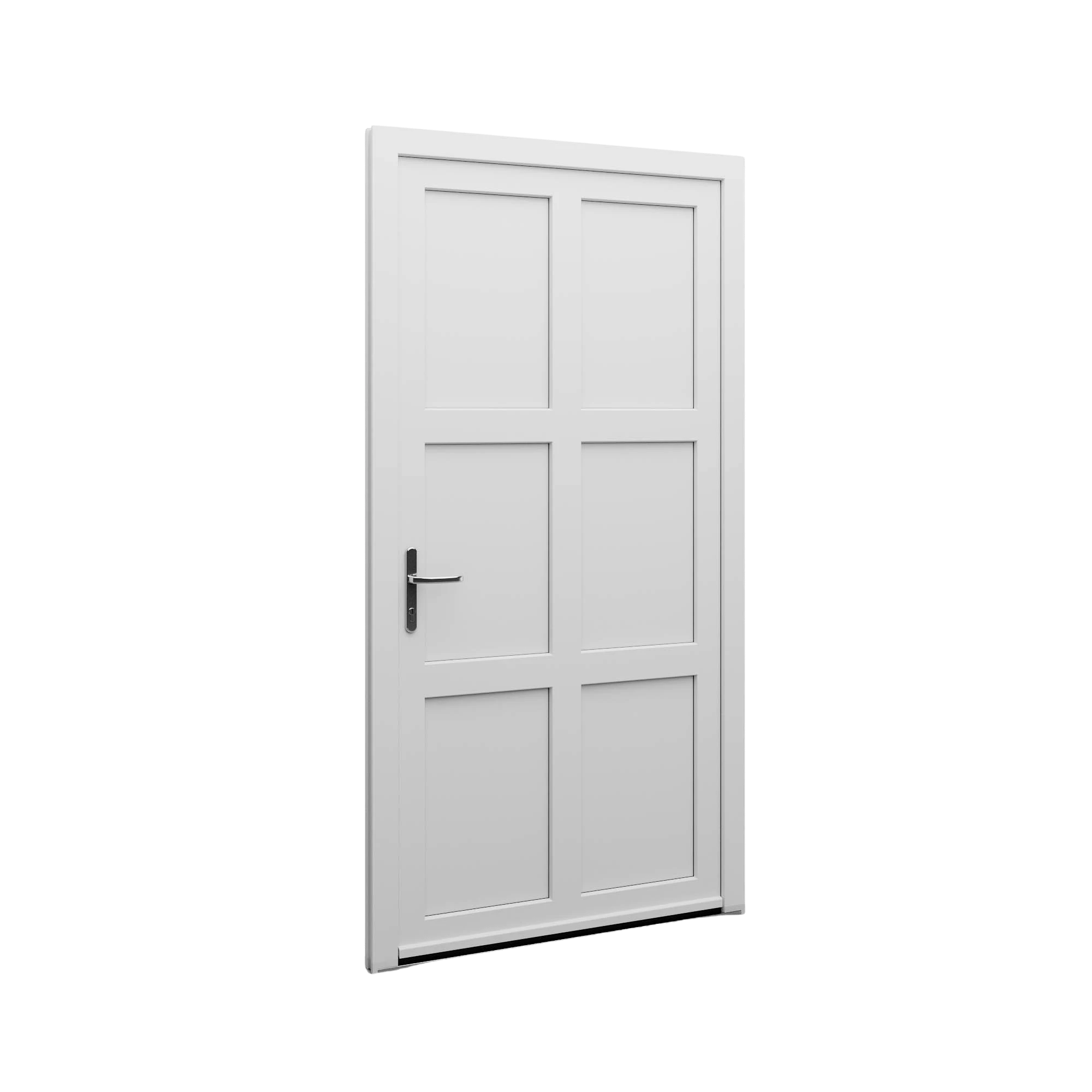 Porte avec six panneaux fractionnés