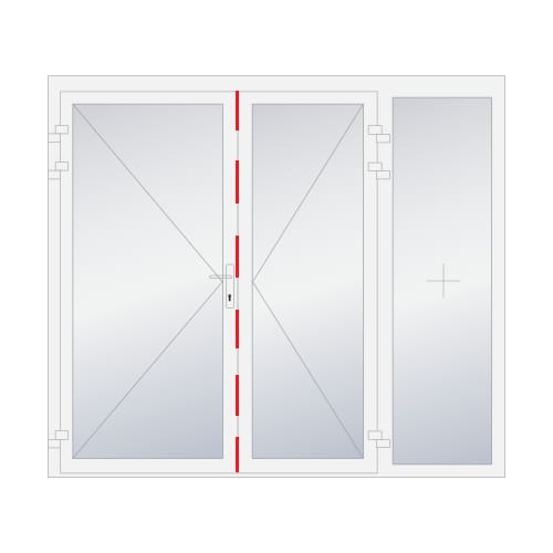 Porte triple ventaux 2 ouvrent intérieur active gauche 