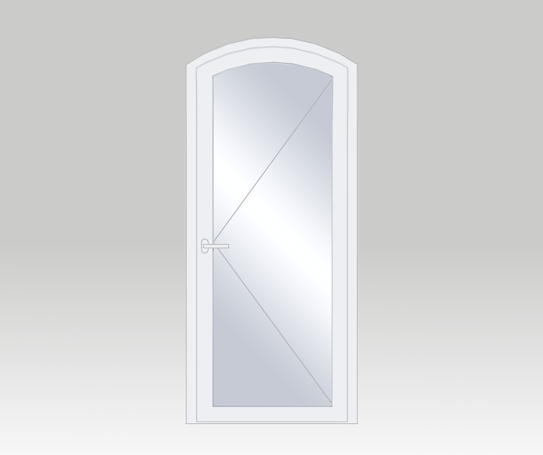 Porte simple ouvrant intérieur avec arc cintré