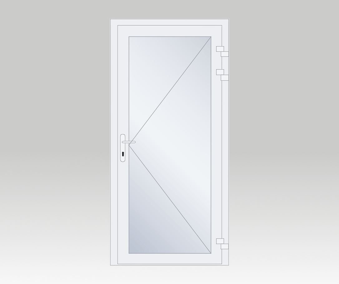 Porte simple ouvrant vers extérieur