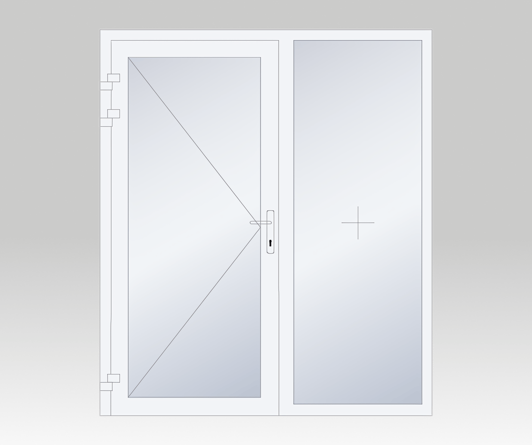 Porte double vantaux , ouvrant intérieur gauche