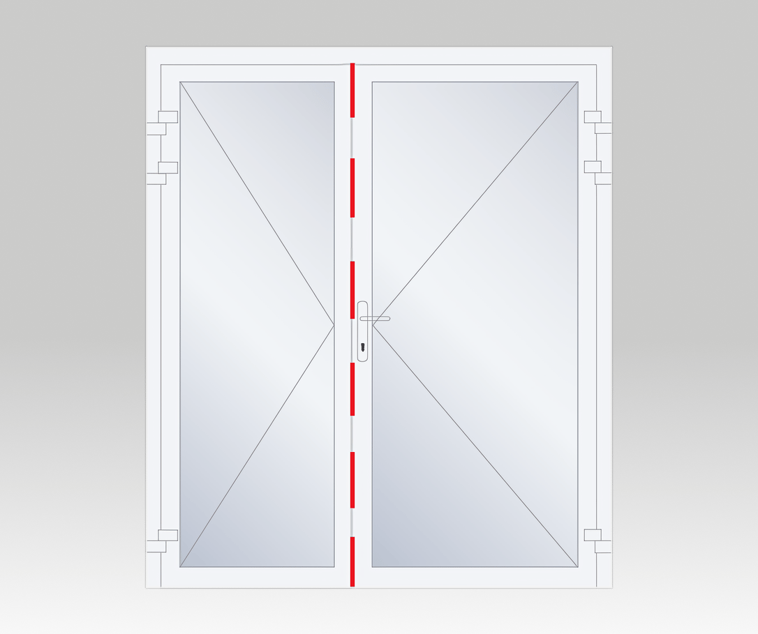 Porte doubles ventaux 2 ouvrent intérieur active droite
